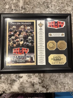 Super Bowl XLIV Championship New Orleans LE 0627-5000 24kt Medallions & Photo Fr - Image 1 of 4