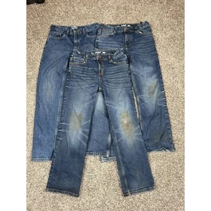 Lot of 3 Boys Cat and Jack Denim Jeans Size 14 Boot Cut Relaxed Straight Leg - Picture 1 of 16