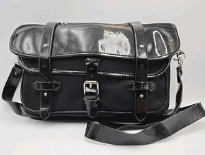 Polo Ralph Lauren Umhängetasche Rugby schwarz Canvas glänzend Leder - Bild 1 von 12