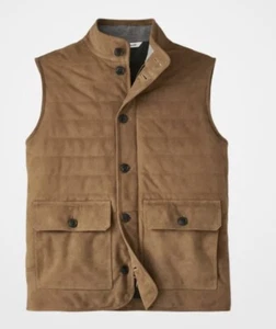 Peter Millar Men's Crown Suede Greenwich Brown Vest Jacket Sz L New $895 - Picture 1 of 18