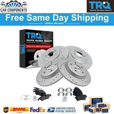 TRQ 全新前后制动垫和转子套件 适用于 2009 - 2011 奥迪 A4 A5 — 第 1/4 张图片