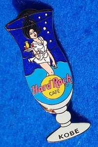 KOBE JAPAN WHITE UNIFORM SERVER GIRL HURRICANE GLASS SERIES Hard Rock Cafe PIN - Picture 1 of 1