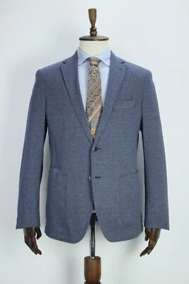 Lux HACKETT Blue Microprint COTTON Sport Coat Blazer Jacket 54IT 44US/UK - Image 1 of 4