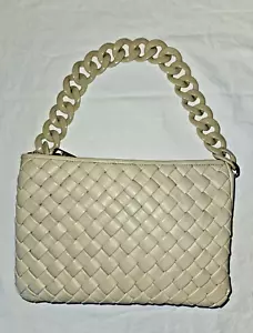 Vince Camuto Basket Weave Pelle Adyna Borsa a Mano Borsetta Cestino Tessuto in Osso - Foto 1 di 12