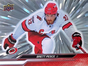 Brett Pesce 2023-24 Upper Deck Series 1 Outburst Silver Parallel #34