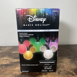 Disney Magic Holiday Mickey Mouse Rainbow Color Whirl LED String Lights Gemmy - Picture 1 of 2