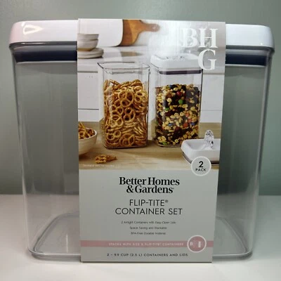 Better Homes And Gardens Juego de contenedores Flip-Tite dos botes de 9,9 tazas con tapas Foto 1 de 4