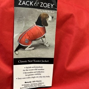 Zack & Zoey Dogs Noreaster Blanket Coat Jacket Red Reflective Fleece Large NWT - Picture 1 of 7