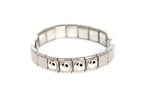 Disney Jack Skellington Nightmare Silver Stainless Italian Charm Bracelet 13mm - Picture 1 of 1
