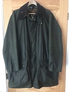Barbour  Border Classic Waxed  Jacket. Size 44. Very Good Used Condition.