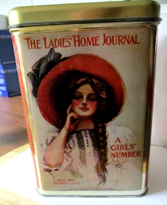 Collectible Tin The Ladies' Home Journal A Girl's Number 8.5X5.5X5 Reproduction - Picture 1 of 6