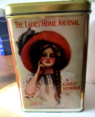 Collectible Tin The Ladies' Home Journal  A Girl's Number 8.5X5.5X5 Reproduction - Image 1 of 4