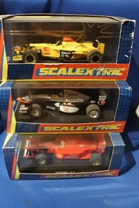 3 x SCALEXTRIC F1 CARS ALL BOXED USED MCLAREN MP4/10 FERRARI 643 JORDAN - Picture 1 of 18