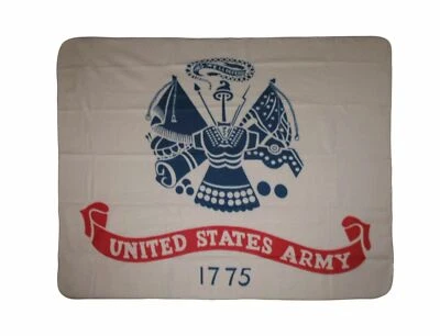 US U.S. Army White 1775 Flag 50x60 Polar Fleece Blanket Throw Super Soft - Image 1 of 3