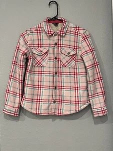 Eddie Bauer Girl's Sherpa Lined Snap Button Closure Fleece Shirt Jacket 10/12 - Picture 1 of 5
