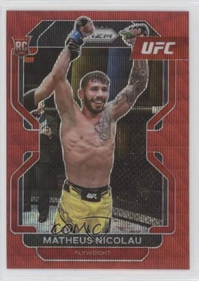 2022 Panini Prizm UFC Ruby Wave Prizm Matheus Nicolau #168 Rookie RC - Image 1 of 2