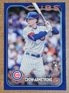 2024 Topps Series 2 Pete Crow-Armstrong RC Rookie Royal Blue Variation #407 SP - Picture 1 of 2