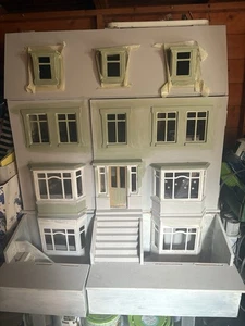Large Wooden Vintage Style Dolls House With Furniture - Picture 1 of 10