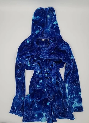 Bata Lands' End Big Boy Girl azul galaxia polar espacial con capucha suave con cinturón talla 16 Foto 1 de 4