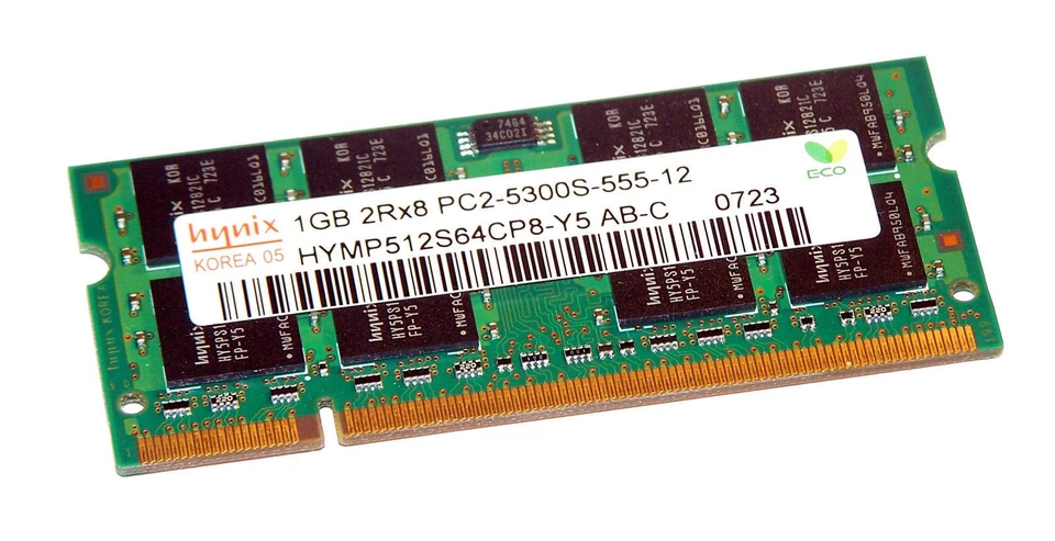 Hynix HYMP512S64CP8-Y5 AB-C (1GB DDR2 PC2-5300S 667MHz SO DIMM 200-pin) Memory - Image 1 of 1