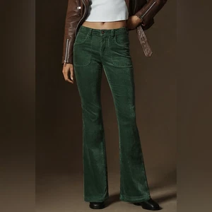 Pilcro x Anthropologie The Icon Low-Rise Corduroy Chop Pocket Flare Jeans Sz 24 - Picture 1 of 9