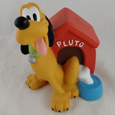🐶Walt Disney PLUTO Vintage Vinyl Red Doghouse 7" Coin "Piggy" Bank - Image 1 of 4