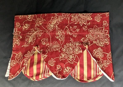 NUEVO Waverly Williamsburg Everad Damasco Rubí Peek A Boo Cenefa Oro Rojo 54 x 16 Foto 1 de 4