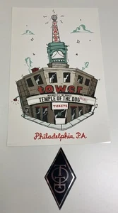 PÓSTER TEATRO TORRE TEMPLO DEL PERRO PÓSTER PHILADELPHIA 2016 y pegatina con monograma TOTD - Imagen 1 de 8