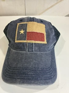 Sombrero de malla con cierre a presión de bandera de Texas para deportista azul envejecido - Imagen 1 de 8