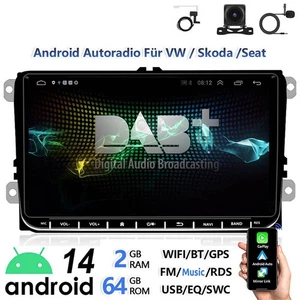9" DAB+ Android 14 Autoradio Carplay GPS Für VW Golf 5 6 Polo Touran Tiguan - Bild 1 von 17