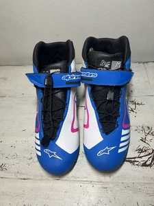 AlpineStars 1K Zapatos de Carreras Azul Blanco Rosa Talla 8.5 Conducción Kart Auto Carrera Moto - Imagen 1 de 8