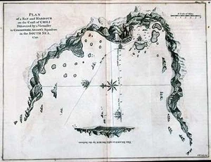 Antique map, Seale / Anson, bay and harbour on the coast of Chili - Picture 1 of 1