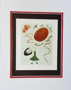 Litografía offset enmarañada Joan Miró ""Au Paradis Des Fantomes"" edición limitada 1972 - Imagen 1 de 4