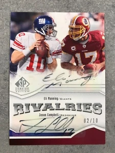 2009 SP Signature Rivalries #RV-MC Eli Manning & Jason Campbell Dual Autos /10 - Picture 1 of 2