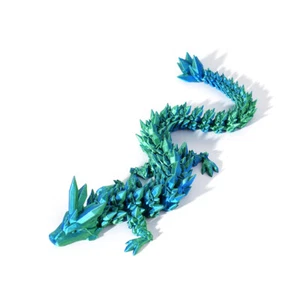 12" 3D Printed Dragon, Articulated Dragon, Crystal Dragon, Dragon Fidget Toy - Picture 1 of 24