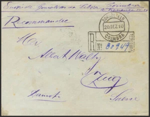 Portugal. SOBRE Yvert 154(4),155/56(2),157(3),158. 1910. 2½ reis, cuatro sellos - Imagen 1 de 1