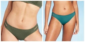 Parte inferior de bikini descarada acanalada para mujer - Tono y orilla - Varias selecciones - C460 - Imagen 1 de 8