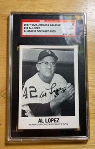 1977 TCMA/Galasso AL LOPEZ on card AUTOGRAPH certified AUTHENTIC AUTO HOF - Picture 1 of 2
