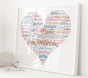Regalo de arte de palabras personalizado para cualquier ocasión, cualquier palabra, cualquier color - Imagen 1 de 11