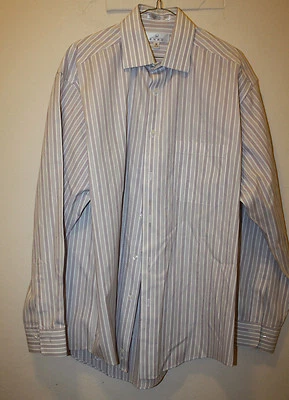 Мужская сорочка Enro 16 34-35 в полоску не железо хлопок б/у в отличном состоянии на пуговицах - Изображение 1 из 3