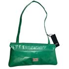 Costume National small rectangular bright green shiny baguette bag vtg 90s tag
