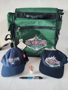 2001 MLB All-Star Game in Seattle Swag Backpack Shoulder Bag 2 Hats Pen Keychain - Picture 1 of 10