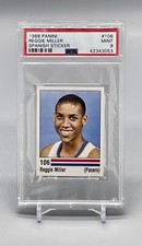 ❤️1988-89 Rare Panini Stickers Spanish #106 Reggie Miller Rookie Card RC Psa 9