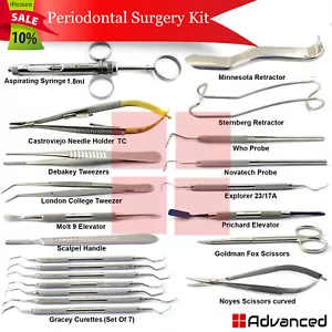 21Pcs Periodontal Gum Surgery Instruments Kit Dental Implant Gum Graft Tissue CE - Picture 1 of 12