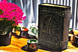Blank Spell Book of Shadows 600 Pages Tree of life Leather Notebook Journal gift - Picture 1 of 8
