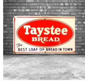 Taystee Bread  Porcelain Enamel Heavy Metal Sign 24 Inches Double  Side - Picture 1 of 2