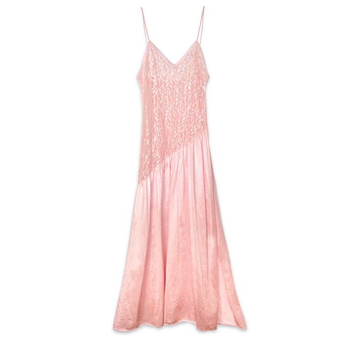 UNDERCOVER Camicia da notte vintage taglia S sottocoperta rosa trasparente pizzo negligee slip dress anni 80