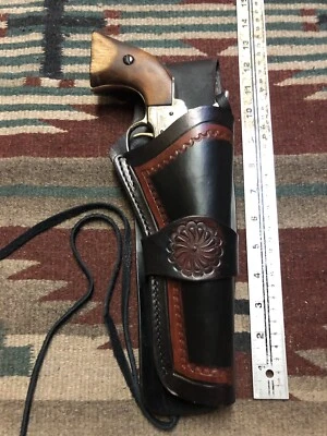 Fits Ruger Blackhawk 357 Mag 6 1/2" Western Drop Tooled Leather Holster - Image 1 of 4