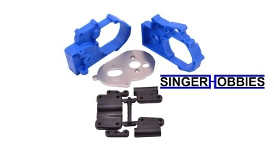 RPM Gearbox Housing and Rear Mounts, Blue: Traxxas 2WD Vehicles RPM73615 HH - Image 1 of 2