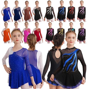 Abiti da pattinaggio su ghiaccio figura body ginnastica danza balletto giunture maglia paillettes bambina - Foto 1 di 162